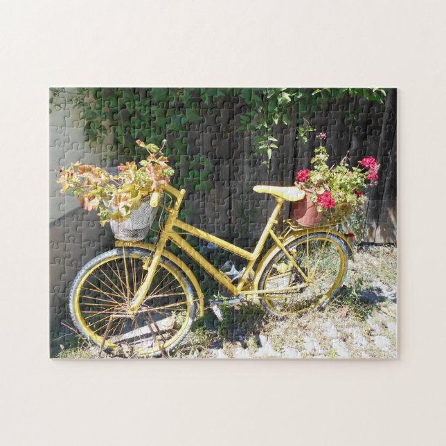 Puzzle Vélo Fleur Jaune Dans La Rue (Horizontal)