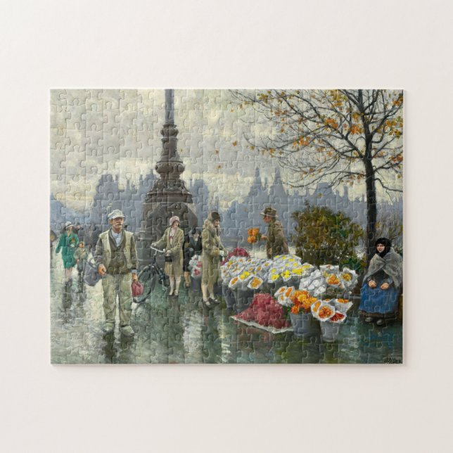 Puzzle Vendeurs de fleurs | Paul Fischer (Horizontal)