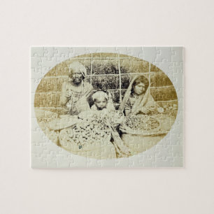 Puzzle Vendeurs indous de légume et de fruit à Madras,