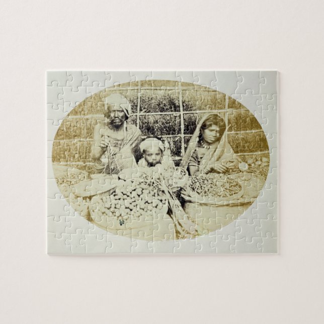 Puzzle Vendeurs indous de légume et de fruit à Madras, (Horizontal)