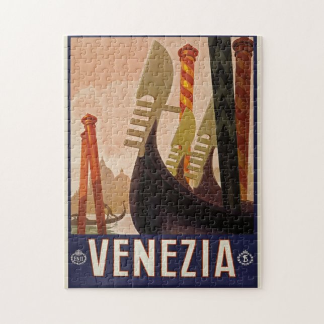 Puzzle Vénétie vintage | Venice Italie Poster de voyage (Vertical)