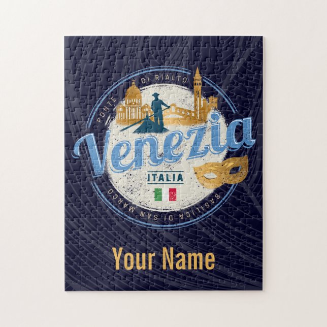 Puzzle Venise avec gondolier Italie carnaval vintage (Vertical)
