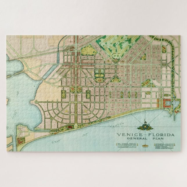 Puzzle Venise Floride 20x30 Carte Vintage (Horizontal)