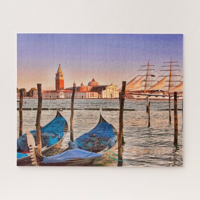 Puzzle Venise, Italie Voilier avec Gondoles (Horizontal)