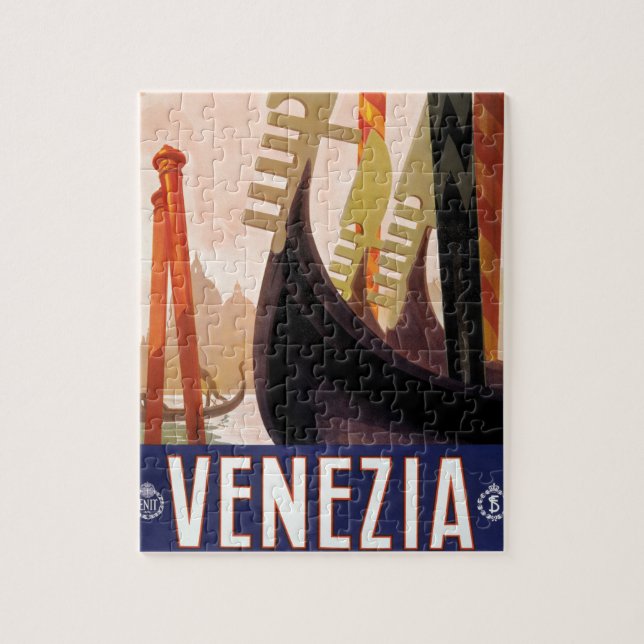 Puzzle Venise, Venise, Italie Gondolas Art Vintage voyage (Vertical)