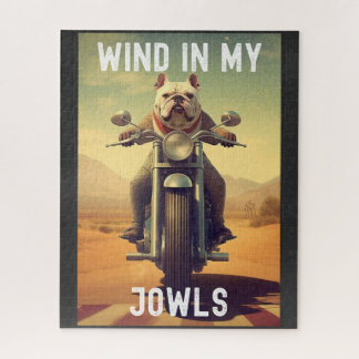 Puzzle Vent dans mes griffes : Un Bulldog à cheval sur un