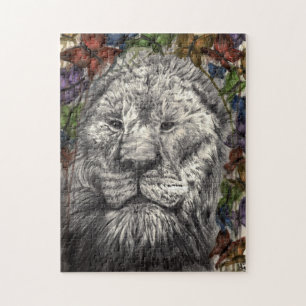 Puzzle Vent Sous Mes Ailes Lion Papillons Faune