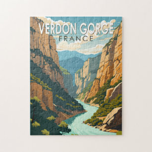 Puzzle Verdon Gorge France Travel Art Vintage