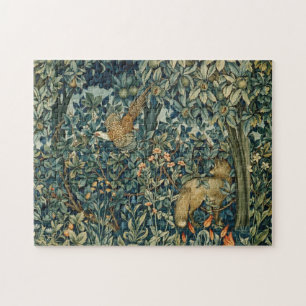 Puzzle VERDURE, ANIMAUX FORESTIERS Pheasant, Fox, Feuille