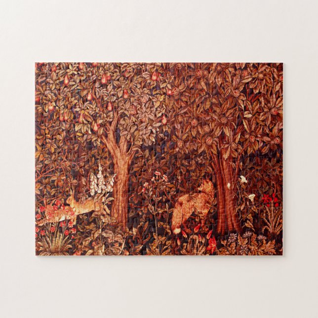 Puzzle VERDURE, Hares d'ANIMAUX FORESTIERS, Renard rouge, (Horizontal)