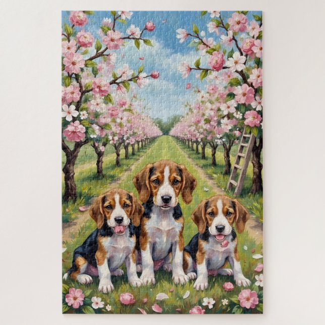 Puzzle Verger en fleurs de Beagle Blossom (Vertical)