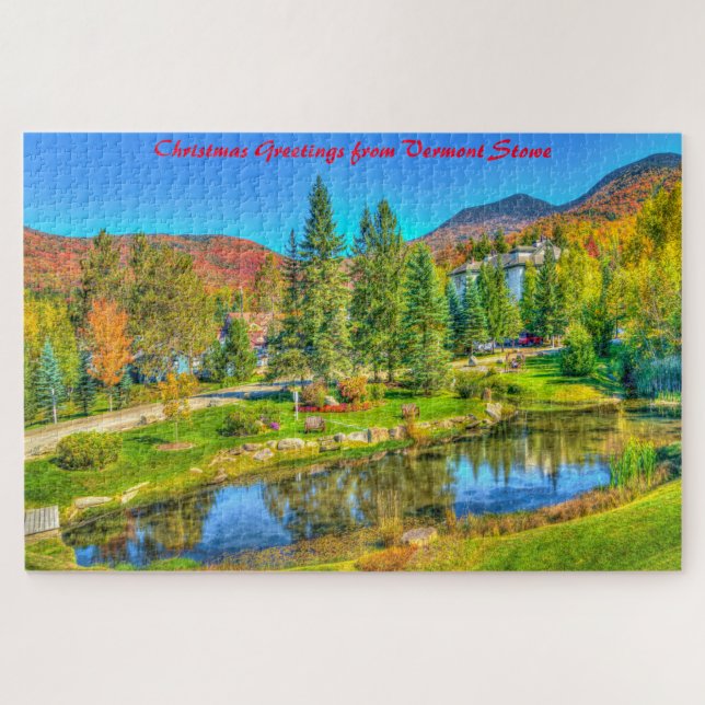 Puzzle Vermont Stowe.Joyeux Noël (Horizontal)