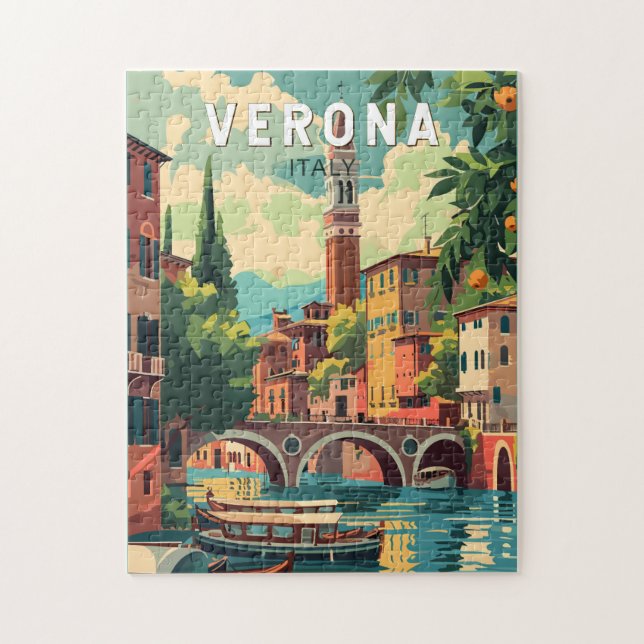 Puzzle Vérone Italie Travel Art Vintage (Vertical)