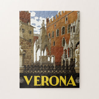 Puzzle Vérone vintage Italie Europe Illustration de voyag