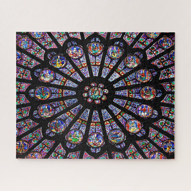 Puzzle Verre souillé coloré de cathédrale de Notre-Dame (Horizontal)