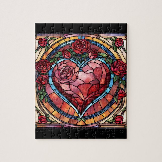 Puzzle Verre tendu Le coeur de la Saint Valentin (Vertical)