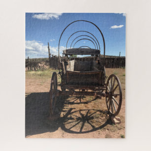 Puzzle Vers L'Ouest, Ho ! Reste d'un vieux wagon couvert.