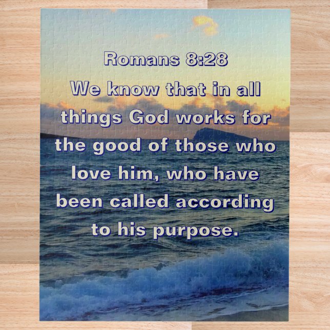 Puzzle Verset biblique apaisant Romains 8:28 Chrétien (Créateur téléchargé)