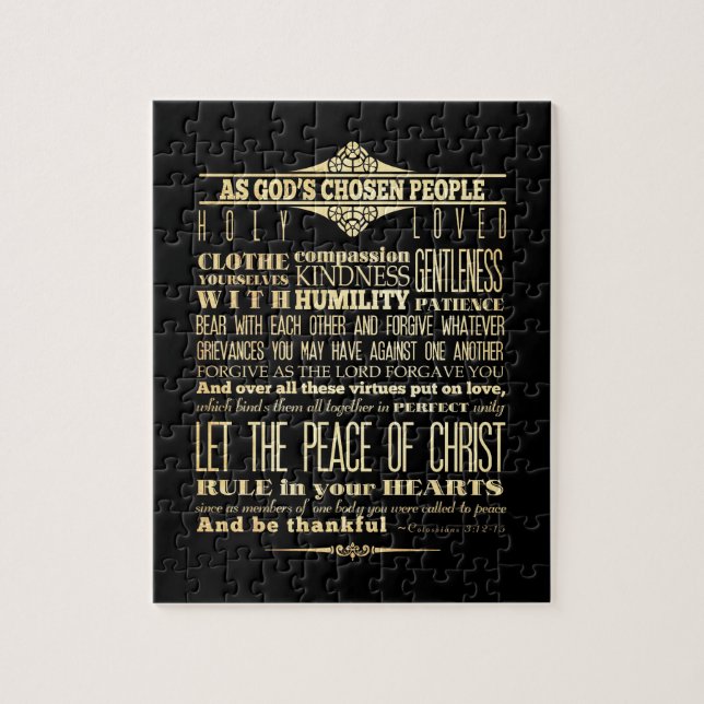 Puzzle Verset biblique biblique - Colossiens 3:12-13 (Vertical)