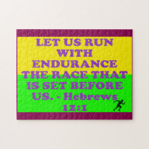 Puzzle verset biblique des Hébreux 12:1.