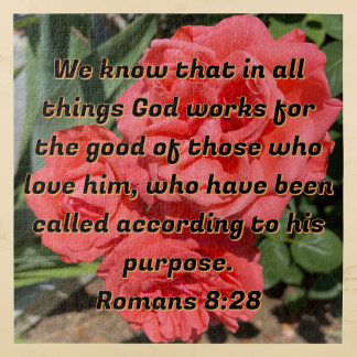 Puzzle Verset biblique plein d'espoir Romains 8:28 Roses 