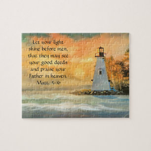 Puzzle Verset de la Bible chrétienne Phare Lumière Brille