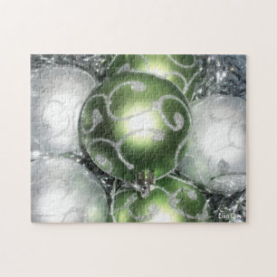 Puzzle vert et argenté