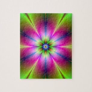 Puzzle vert et rose