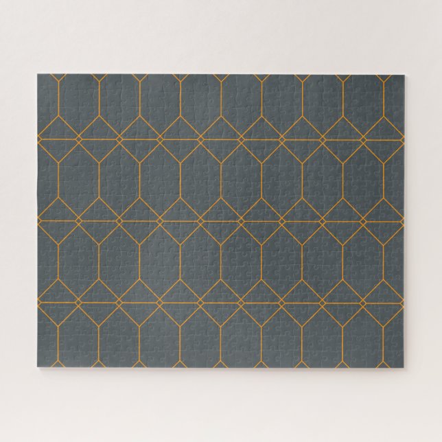 Puzzle Vert, or, simple, rétro, élégante illustration (Horizontal)