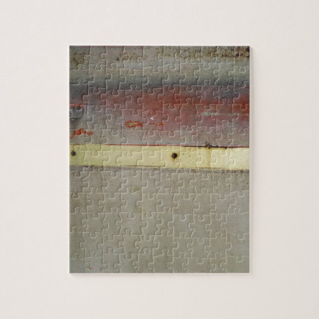 Puzzle Vert, Rouge, Bleu et Jaune rouillé (Vertical)