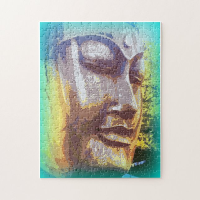 Puzzle vert visage bouddha (Vertical)