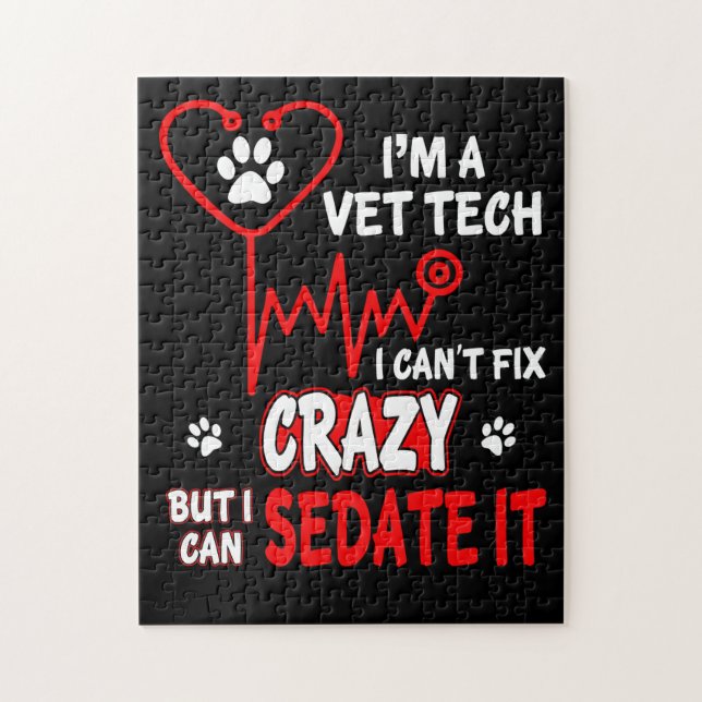 Puzzle Vet Tech Can_t Réparer Crazy T Shirt (Vertical)