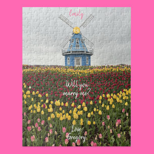 Puzzle Veux-tu m'épouser Casse-tête Cœur de Moulin à Vent