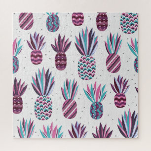 Puzzle Vibes d'été : Motif d'ananas, points colorés