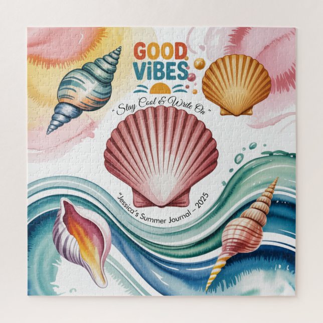 Puzzle Vibes d'été Retro Beach Illustration (Vertical)