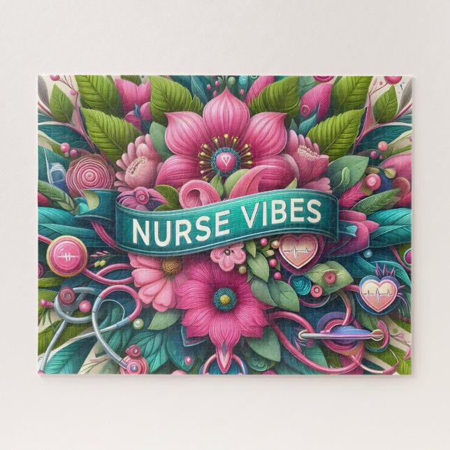 Puzzle Vibes d'infirmière mignonne (Horizontal)