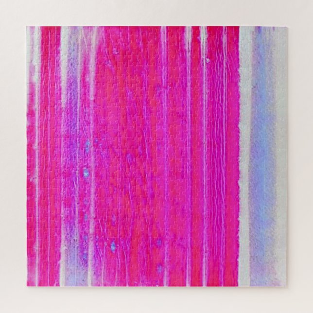 Puzzle Vibrant Abstrait rose et violet rayures Art (Vertical)