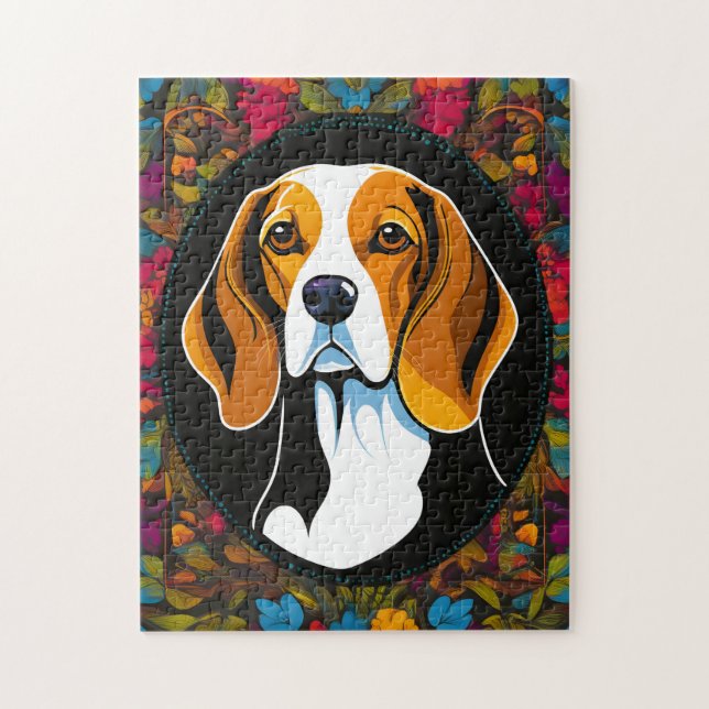 Puzzle Vibrant Beagle animal chien (Vertical)