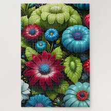 Vibrant Botanical Fantasy Garden Floral 