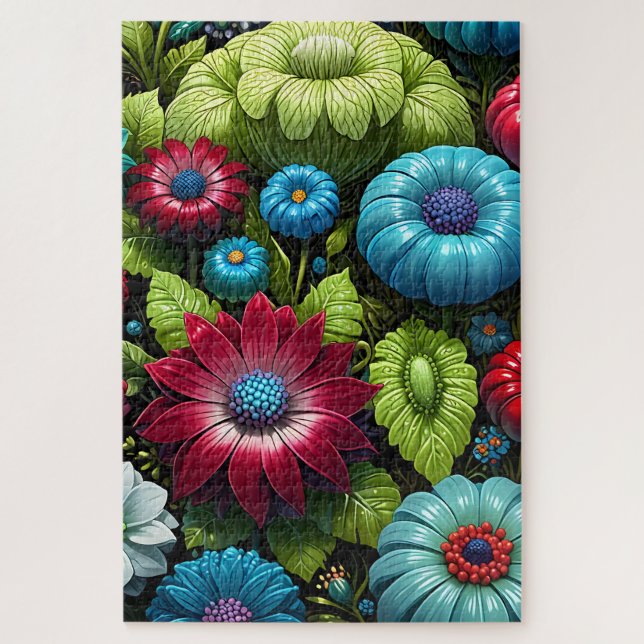 Puzzle Vibrant Botanical Fantasy Garden Floral  (Vertical)