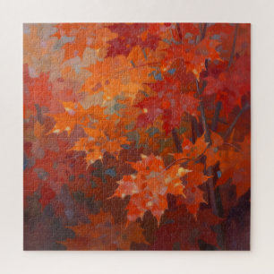 Puzzle Vibrant Canopée de Feuilles d'Érable Automnales