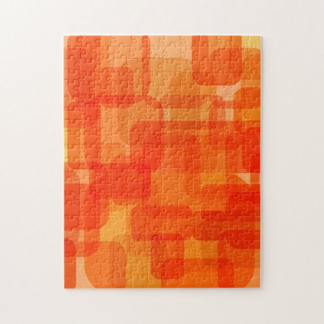Puzzle Vibrant Contemporain Abstrait Art Moderne Orange (Vertical)