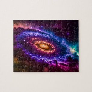 Puzzle Vibrant cosmique violet et galaxie rose en Univers