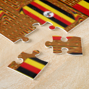 Puzzle Vibrante Art Inspirée du Drapeau de l'Ouganda