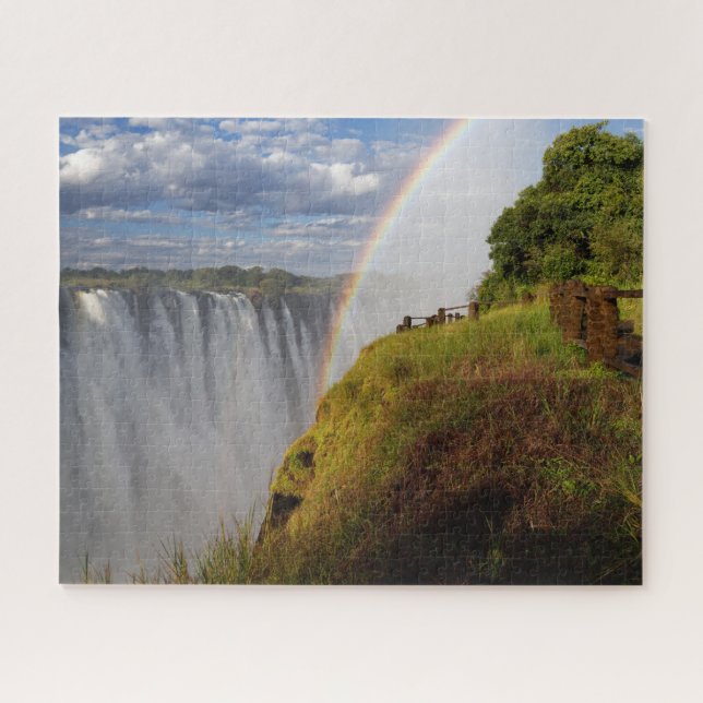 Puzzle Victoria Falls in Zambia with Rainbow and Mist (Horizontal)