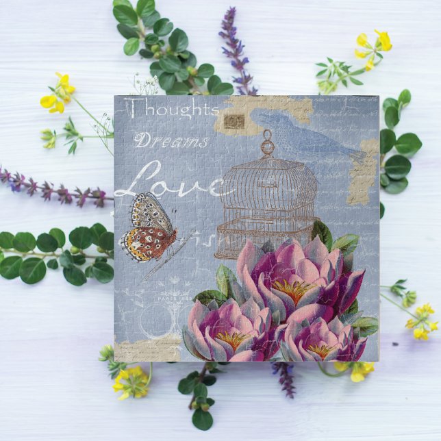 Puzzle Victorian Love Thoughts Dreams Butterfly Bird Cage (Créateur téléchargé)