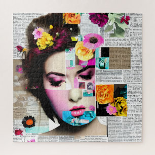 Puzzle Victorian Woman Papier Collage Effet Art