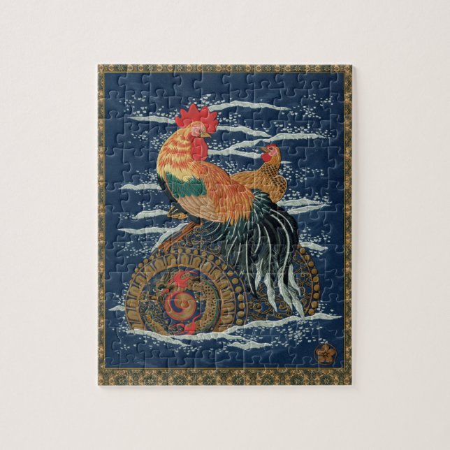 Puzzle Vie flottante : Coq et Hen en mer (Vertical)