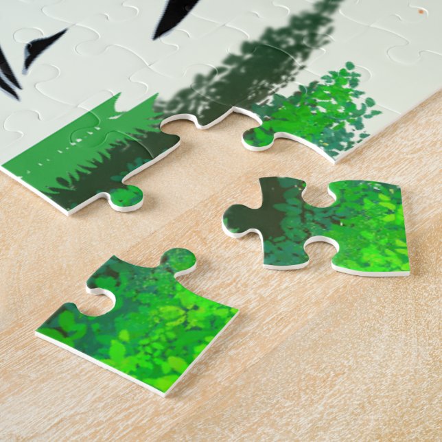 Puzzle Vie forestière printanière avec oiseaux et écureui (Côté)