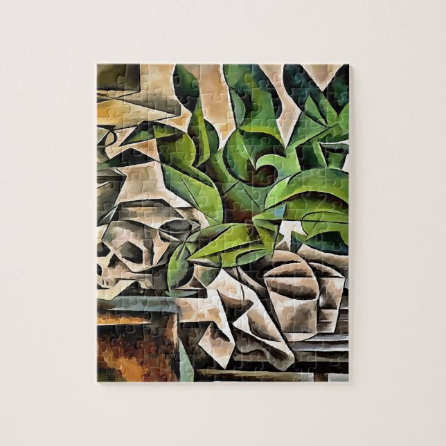 Puzzle Vie morte avec Cranium Géométrique Vanitas Art (Vertical)